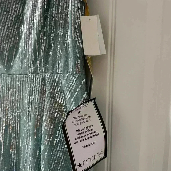 NWT TLC Say Yes To The Prom Baby Blue Sequin Floor Length Dress Gown Size 7 - Picture 5 of 10